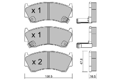 Комплект тормозных колодок (AISIN: BPNI-1012)